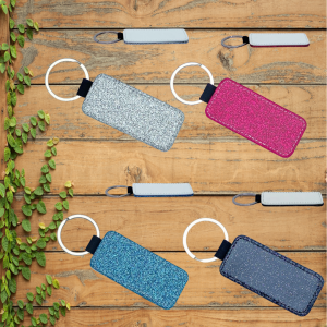 Glitter Rectangle Keyring