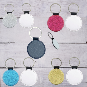 Glitter Round Keyring