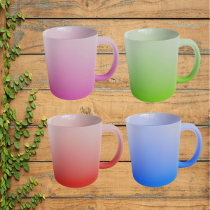 Frosted glass mugs