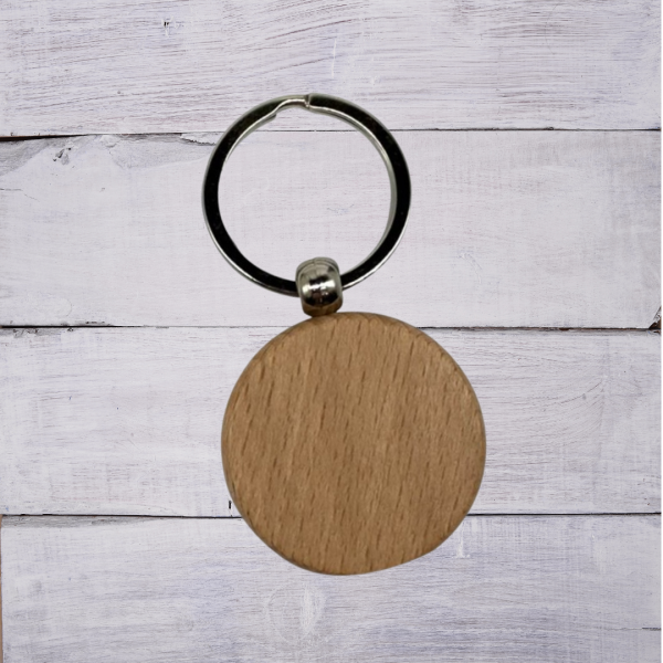 Wood Keyring Circle (Engraving)