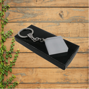 Glass Square Keyring