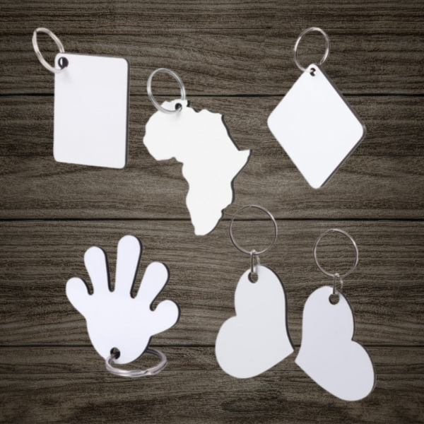 Shapes wood keyring