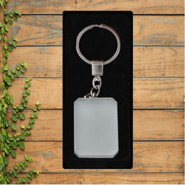Glass Rectangle Keyring