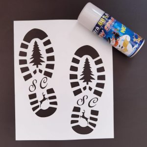 Santa Foot Prints Stencil
